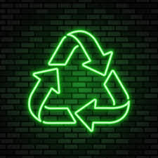 Recycle Neon Icon Green Neon Sign On