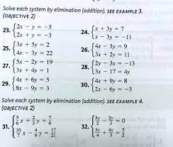 Solve Each System By Elimination