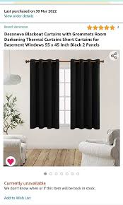 Blackout Curtains 2 Pieces 55 W By 45