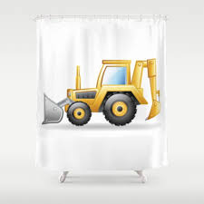 Yellow Excavating Tractor Icon Shower