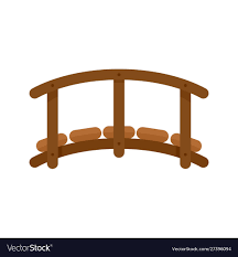 Small Wood Bridge Icon Flat Style