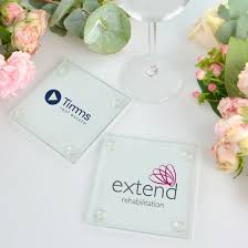 Printed Corporate Logo Glass Coasters