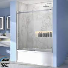 Semi Frameless Tub Door In Chrome