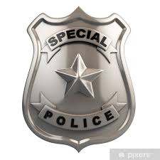 Shower Curtain Police Badge Isolated
