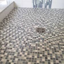 Glass Mosaic Shower Floor Detail