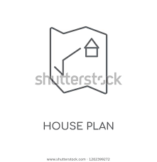 House Plan Linear Icon House Plan Stock