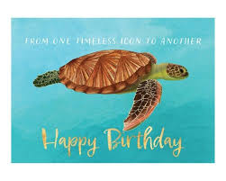Funny Sea Turtle Birthday Card Foiled