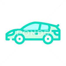 Hot Hatch Car Color Icon Vector