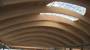 pdx airport s all wood roof takes shape