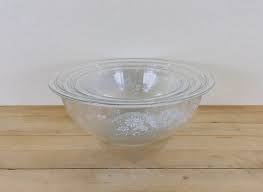Pyrex Corning Clear Glass Bowls With