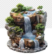 3d Ilration Of Exotic Waterfall