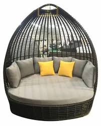 Rattan Wood Hanging Outdoor Day Bed At