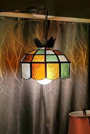 Swag Lamp Stained Glass Mini Swag