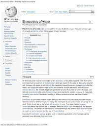 Electrolysis Of Water Wikipedia The