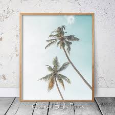 Palm Trees Print Retro Wall Art Coastal