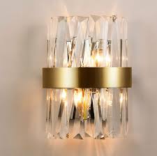 china modern gold crystal wall lamp