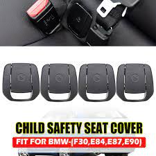 4pc Black Rear Child Seat Anchor Cover