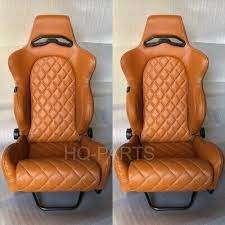 2 X Tanaka Tan Pvc Leather Racing Seats