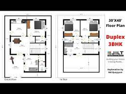 House Plan 30 X40 1200sq Ft Duplex