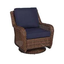 Blue Cushions Swivel Rocking Chair