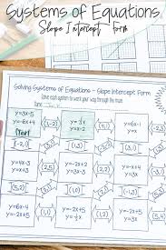 Equations Maze Slope Intercept Form