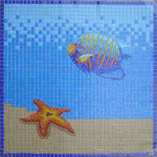 Angelfish Glass Mosaic Design For Pool