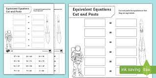 Equivalent Equations Cut And Paste