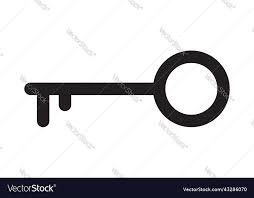 Key Icon For Lock And Open Door In