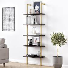 5 Shelf Wall Mount Ladder Bookcase