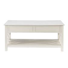 Sloane 44 In L White Rectangle Wood Top Coffee Table With Lift Op