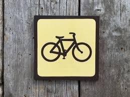 Bike Icon Sign Handmade Screen Printed