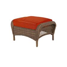 Hampton Bay Charlottetown 23 In X 19 In Cushionguard Outdoor Ottoman Replacement Cushion In Quarry Red