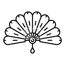 Bamboo Hand Fan Icon Outline Bamboo
