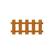 Farm Cartoon Wooden Fence Boundary Icon