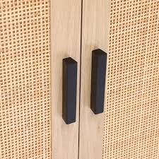 Luxenhome Black And Brown Wood 2 Door Storage Cabinet