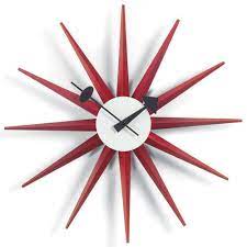 Vitra Nelson Red Sunburst Wall Clock By