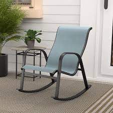 Grand Patio Blue Metal Outdoor Rocking