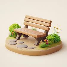 3d Bench Icon Outdoor Seating For