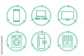 Electronic Waste Line Icon Set Home