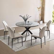 Round Gray Dining Table