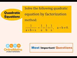 X Quadratic Equations Solve The