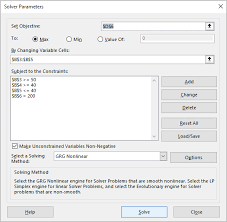 Using Solver Microsoft Excel Undefined