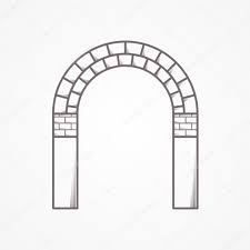 Flat Line Brick Archway Vector Icon