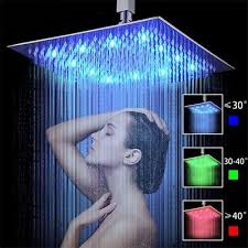 Chrome Bathroom Led 40x40cm Rain Shower