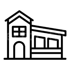 Sloping Roof Icon Outline House