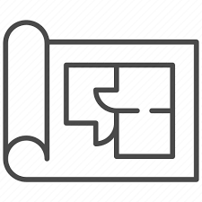 Line Outline Plan Project Room Icon