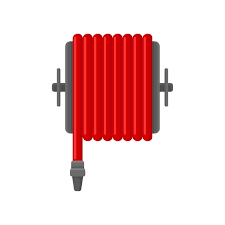Flat Vector Icon Of Red Water Hose For