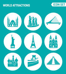 Vector Set Web Icons World Attractions