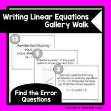 Writing Linear Equations Gallery Walk