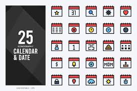 25 Calendar And Date Lineal Color Icon